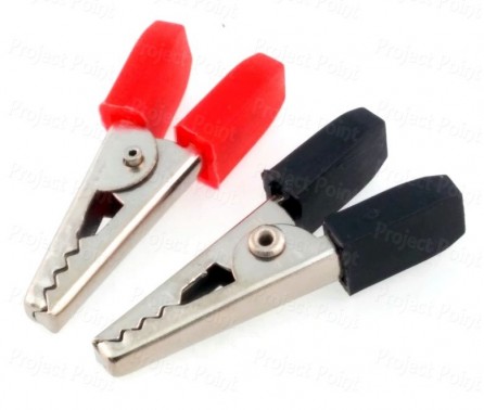 33mm Crocodile (Alligator) Clip - Medium Quality Red+Black (Min Order Quantity 1pc for this Product)