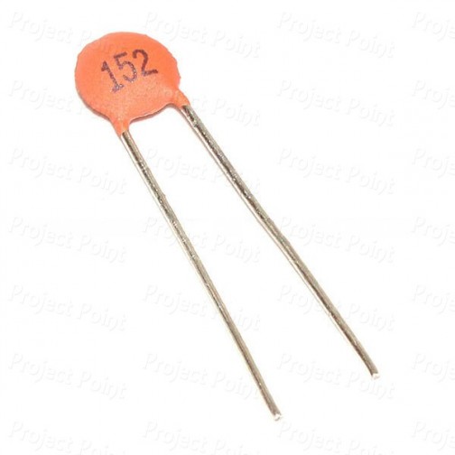 0.0015uF - 1.5nF - 1500pF 50V Ceramic Disc Capacitor (Min Order Quantity 1 pc for this Product)