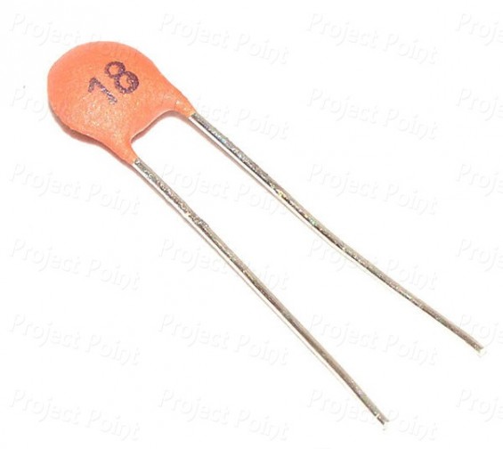 18pF 50V Ceramic Disc Capacitor (Min Order Quantity 1 pc for this Product)