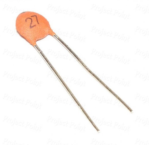 27pF 50V Ceramic Disc Capacitor (Min Order Quantity 1 pc for this Product)
