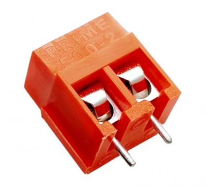 2 Way PCB Terminal Block - Prime 500-2 Red (Min Order Quantity 1 pc for this Product)