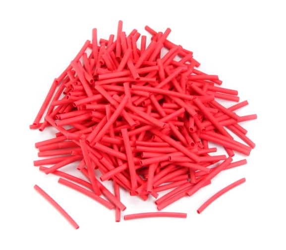 Pre-Cut Heat Shrink Tube 2mm x 22mm Red - 100pcs (Min Order Quantity 1 pac for this Product)